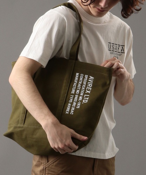 AVIREX（アヴィレックス）の「バーサ2/ BERSAⅡ/ キャンバストートバッグ（トートバッグ・レディース・オフホワイト/ブラック/オリーブ・FREE）」の7枚目の写真