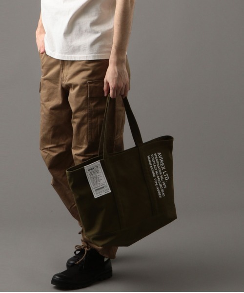 AVIREX（アヴィレックス）の「バーサ2/ BERSAⅡ/ キャンバストートバッグ（トートバッグ・レディース・オフホワイト/ブラック/オリーブ・FREE）」の8枚目の写真