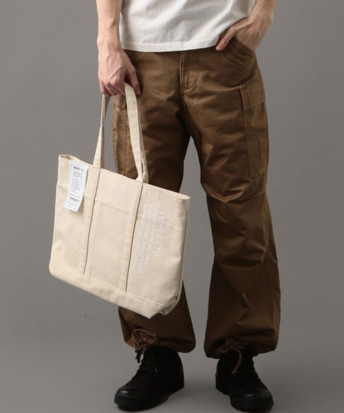 AVIREX（アヴィレックス）の「バーサ2/ BERSAⅡ/ キャンバストートバッグ（トートバッグ・レディース・オフホワイト/ブラック/オリーブ・FREE）」の6枚目の写真