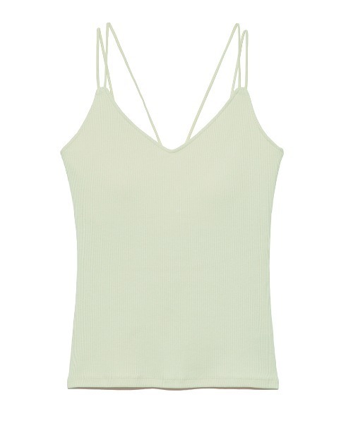 emmi(エミ)の「【emmi atelier】ブラカップリブキャミソール(キャミソール・レディース・ブラウン/ブラック/アイボリー/マスタード/ミント・FREE)」の1枚目の写真