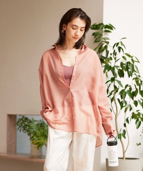 emmi(エミ)の「【emmi atelier】ブラカップリブキャミソール(キャミソール・レディース・ブラウン/ブラック/アイボリー/マスタード/ミント・FREE)」の9枚目の写真