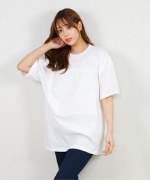 インパクト シャドー ロゴ Methodology ビックシルエット ストリート エンボス 半袖Tシャツ