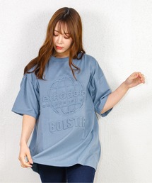 インパクト シャドー ロゴ Methodology ビックシルエット ストリート エンボス 半袖Tシャツ