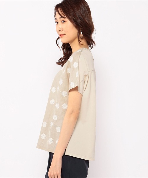 DECOY SINCE 1981(デコイシンスイチキュウハチイチ)の「コットンリネン刺繍プルオーバー(Tシャツ/カットソー・レディース・ネイビー/ベージュ/グリーン・LL/L/M)」の4枚目の写真