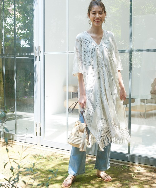 BAYFLOW(ベイフロー)の「ペーパーキンチャク(ハンドバッグ・レディース・ブラウン/ナチュラル・FREE)」の4枚目の写真