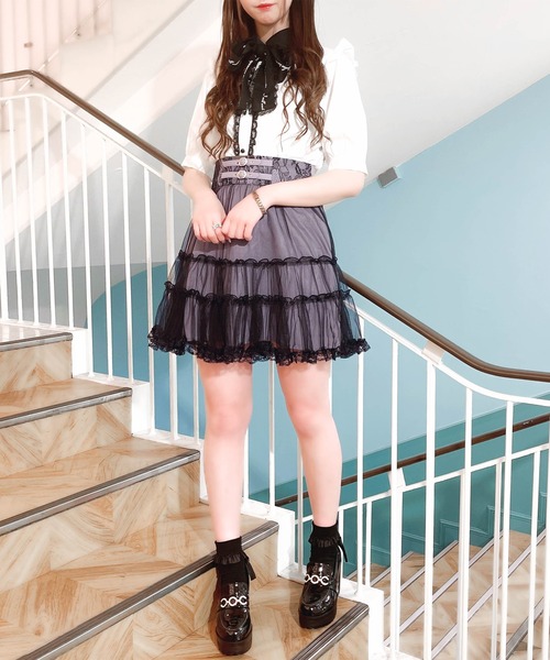 ROJITA(ロジータ)の「ティアードチュールスカート(スカート・レディース・ブラック/ブルー・FREE)」の11枚目の写真
