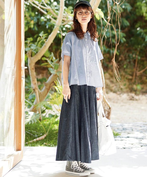 Sunny clouds（サニークラウズ）の「サニークラウズ　デニムのマキシスカート〈レディース〉（デニムスカート・レディース・ダークインディゴブルー・MEDIUM/LARGE/X-LARGE/XX-LARGE/NM）」の10枚目の写真