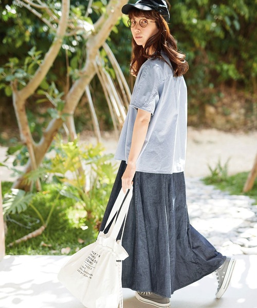 Sunny clouds（サニークラウズ）の「サニークラウズ　デニムのマキシスカート〈レディース〉（デニムスカート・レディース・ダークインディゴブルー・MEDIUM/LARGE/X-LARGE/XX-LARGE/NM）」の8枚目の写真