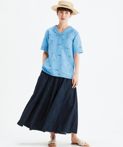 Sunny clouds（サニークラウズ）の「サニークラウズ　デニムのマキシスカート〈レディース〉（デニムスカート・レディース・ダークインディゴブルー・MEDIUM/LARGE/X-LARGE/XX-LARGE/NM）」の9枚目の写真