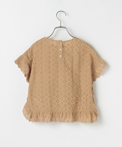 b・ROOM(ビールーム)の「コットンレースポンチョ(シャツ/ブラウス・キッズ・オフホワイト/ベージュ/ラベンダー・MEDIUM/LARGE/SMALL)」の4枚目の写真