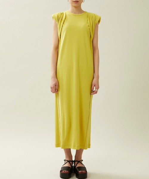 city（シティ）の「【CITY】スビンコットンギャザーショルダーワンピース（ワンピース・レディース・イエロー/ブラック・FREE）」の8枚目の写真
