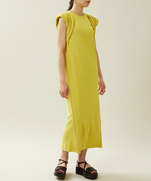city（シティ）の「【CITY】スビンコットンギャザーショルダーワンピース（ワンピース・レディース・イエロー/ブラック・FREE）」の11枚目の写真