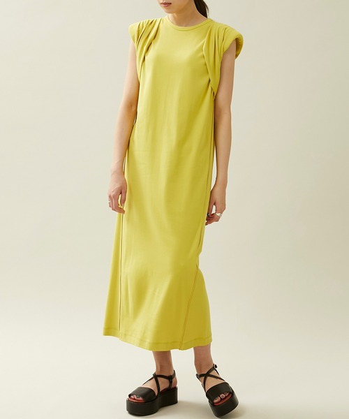 city（シティ）の「【CITY】スビンコットンギャザーショルダーワンピース（ワンピース・レディース・イエロー/ブラック・FREE）」の12枚目の写真