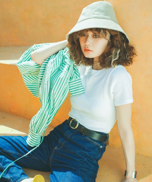 MATURED(マチュアード)の「【MATURED】Rib Tee(リブTシャツ)(Tシャツ/カットソー・レディース・ブルー/ブラウン/ホワイト/ブラック・FREE)」の2枚目の写真