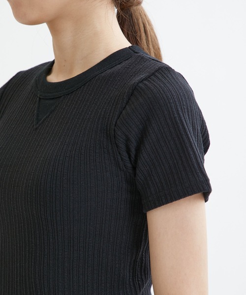 MATURED(マチュアード)の「【MATURED】Rib Tee(リブTシャツ)(Tシャツ/カットソー・レディース・ブルー/ブラウン/ホワイト/ブラック・FREE)」の19枚目の写真