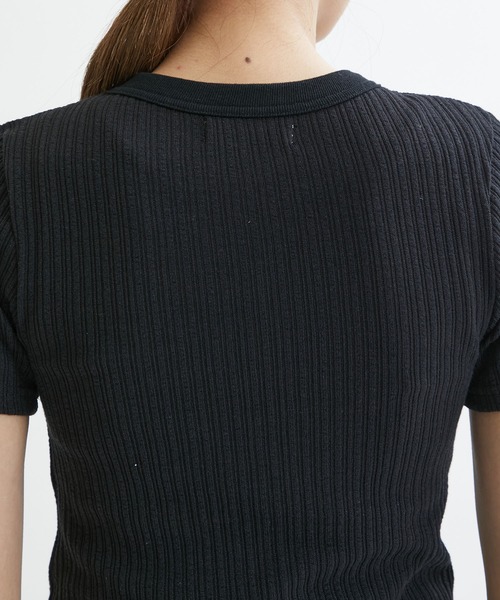 MATURED(マチュアード)の「【MATURED】Rib Tee(リブTシャツ)(Tシャツ/カットソー・レディース・ブルー/ブラウン/ホワイト/ブラック・FREE)」の21枚目の写真