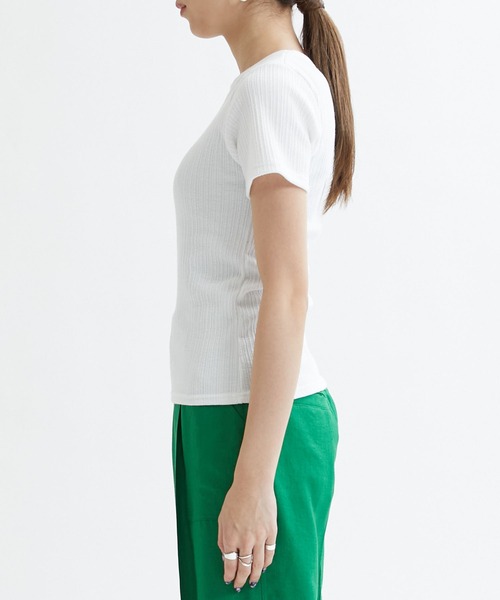 MATURED(マチュアード)の「【MATURED】Rib Tee(リブTシャツ)(Tシャツ/カットソー・レディース・ブルー/ブラウン/ホワイト/ブラック・FREE)」の9枚目の写真