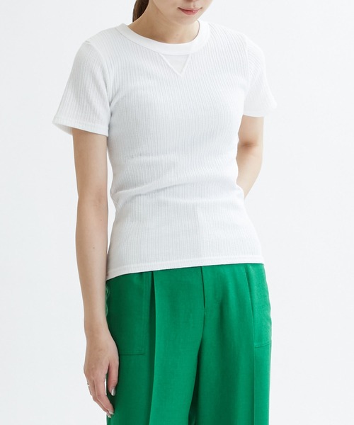 MATURED(マチュアード)の「【MATURED】Rib Tee(リブTシャツ)(Tシャツ/カットソー・レディース・ブルー/ブラウン/ホワイト/ブラック・FREE)」の11枚目の写真