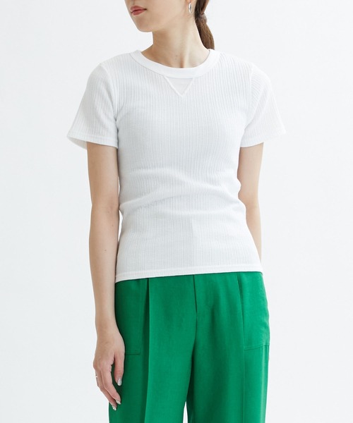 MATURED(マチュアード)の「【MATURED】Rib Tee(リブTシャツ)(Tシャツ/カットソー・レディース・ブルー/ブラウン/ホワイト/ブラック・FREE)」の12枚目の写真