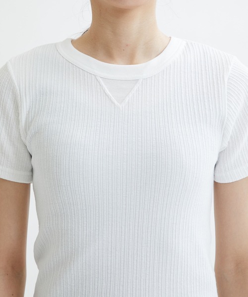 MATURED(マチュアード)の「【MATURED】Rib Tee(リブTシャツ)(Tシャツ/カットソー・レディース・ブルー/ブラウン/ホワイト/ブラック・FREE)」の13枚目の写真