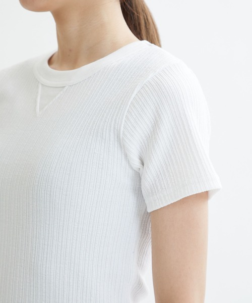 MATURED(マチュアード)の「【MATURED】Rib Tee(リブTシャツ)(Tシャツ/カットソー・レディース・ブルー/ブラウン/ホワイト/ブラック・FREE)」の14枚目の写真