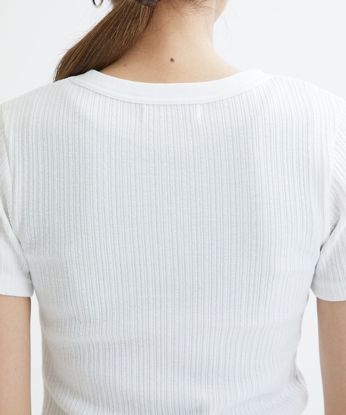 MATURED(マチュアード)の「【MATURED】Rib Tee(リブTシャツ)(Tシャツ/カットソー・レディース・ブルー/ブラウン/ホワイト/ブラック・FREE)」の15枚目の写真