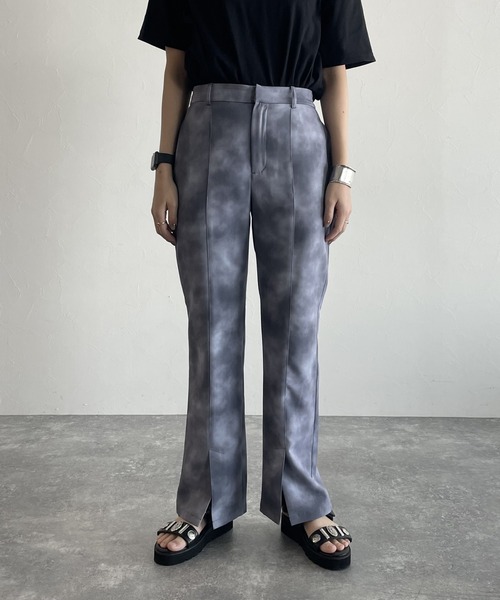 PAGEBOY（ページボーイ）の「マーブルプリントパンツ（スラックス・レディース・ブラック/アクア・FREE）」の6枚目の写真