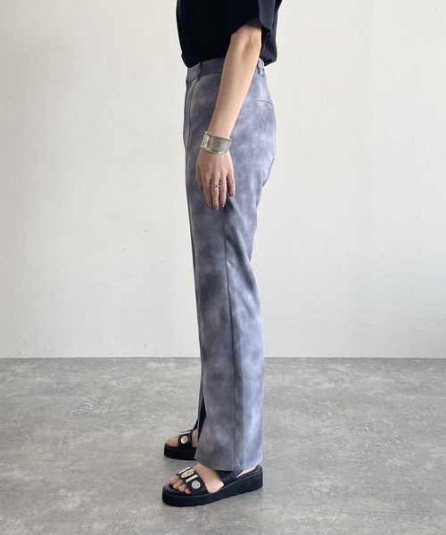 PAGEBOY（ページボーイ）の「マーブルプリントパンツ（スラックス・レディース・ブラック/アクア・FREE）」の8枚目の写真