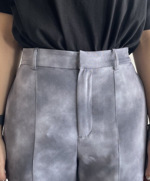 PAGEBOY（ページボーイ）の「マーブルプリントパンツ（スラックス・レディース・ブラック/アクア・FREE）」の9枚目の写真