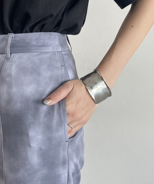 PAGEBOY（ページボーイ）の「マーブルプリントパンツ（スラックス・レディース・ブラック/アクア・FREE）」の11枚目の写真