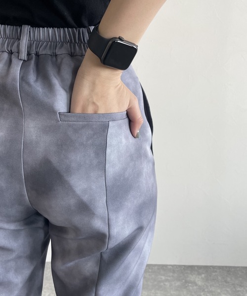 PAGEBOY（ページボーイ）の「マーブルプリントパンツ（スラックス・レディース・ブラック/アクア・FREE）」の12枚目の写真