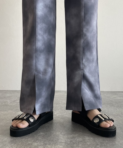 PAGEBOY（ページボーイ）の「マーブルプリントパンツ（スラックス・レディース・ブラック/アクア・FREE）」の13枚目の写真