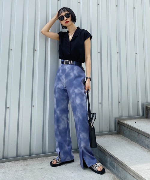 PAGEBOY（ページボーイ）の「マーブルプリントパンツ（スラックス・レディース・ブラック/アクア・FREE）」の17枚目の写真