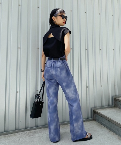 PAGEBOY（ページボーイ）の「マーブルプリントパンツ（スラックス・レディース・ブラック/アクア・FREE）」の18枚目の写真