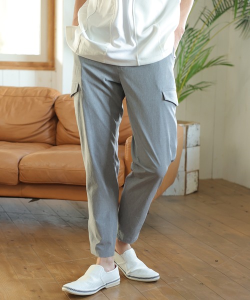 UNION STATION（ユニオンステーション）の「【セットアップ対応】【AIR LIGHT -Active version-】イージーカーゴパンツ（スラックス・メンズ・ブラック/ブラウン/トップグレー/グレイッシュベージュ・S/M/L）」の3枚目の写真