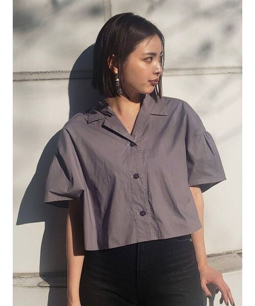 EMODA(エモダ)の「ワイドショートシャツ(シャツ/ブラウス・レディース・ホワイト/ブラック/パープル・FREE)」の4枚目の写真
