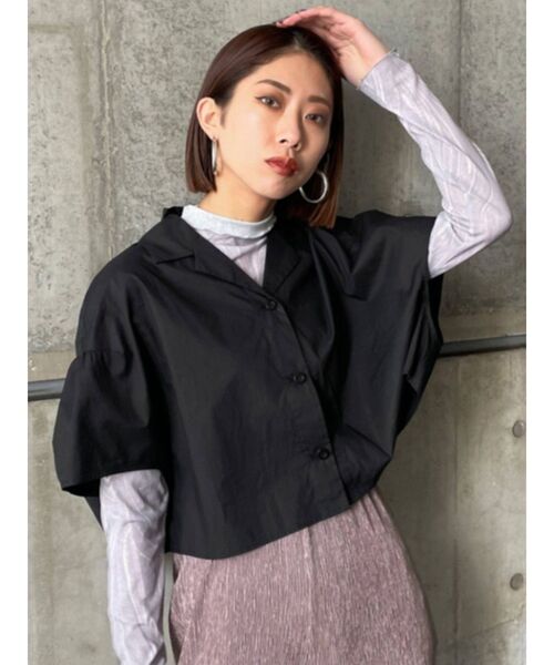 EMODA(エモダ)の「ワイドショートシャツ(シャツ/ブラウス・レディース・ホワイト/ブラック/パープル・FREE)」の8枚目の写真