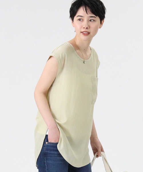 HONEYSUCKLE ROSE（ハニーサックルローズ）の「【HONEYSUCKLE ROSE】「ノースリーブとキャミソール2点セット」シアーノースリレイヤード（アンサンブル・レディース・オフホワイト/グリーン/ブラック・M/L）」の22枚目の写真