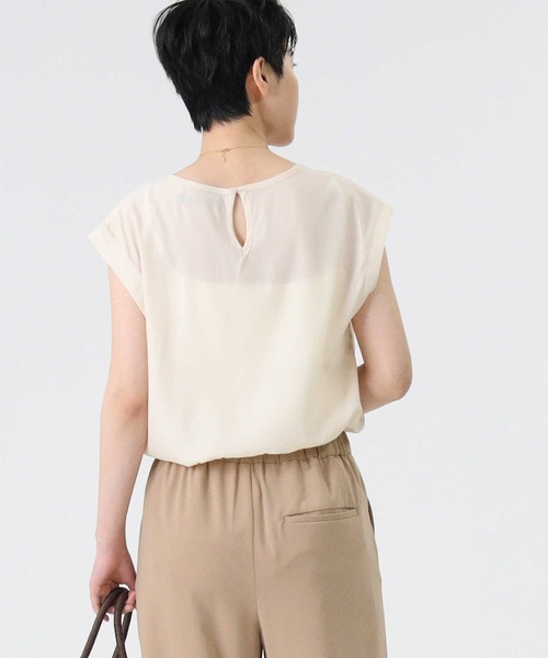 HONEYSUCKLE ROSE（ハニーサックルローズ）の「【HONEYSUCKLE ROSE】「ノースリーブとキャミソール2点セット」シアーノースリレイヤード（アンサンブル・レディース・オフホワイト/グリーン/ブラック・M/L）」の9枚目の写真