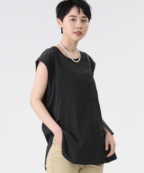 HONEYSUCKLE ROSE（ハニーサックルローズ）の「【HONEYSUCKLE ROSE】「ノースリーブとキャミソール2点セット」シアーノースリレイヤード（アンサンブル・レディース・オフホワイト/グリーン/ブラック・M/L）」の14枚目の写真