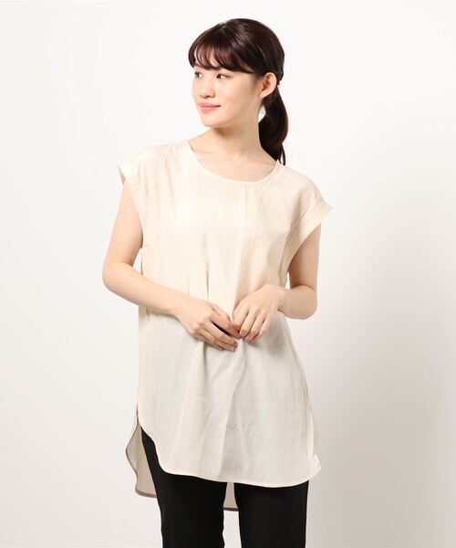 HONEYSUCKLE ROSE（ハニーサックルローズ）の「【HONEYSUCKLE ROSE】「ノースリーブとキャミソール2点セット」シアーノースリレイヤード（アンサンブル・レディース・オフホワイト/グリーン/ブラック・M/L）」の13枚目の写真