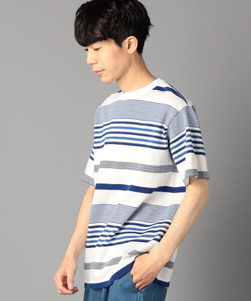 NOLLEY'S goodman（ノーリーズグッドマン）の「パネルタック ボーダー Tシャツ（Tシャツ/カットソー・メンズ・ベージュ系その他3/ホワイト系その他4/ブルー系その他7・MEDIUM/SMALL/X-LARGE/LARGE）」の15枚目の写真