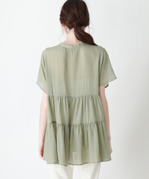 DRESKIP（ドレスキップ）の「◆ティアードブラウス（シャツ/ブラウス・レディース・グレー系その他/オフホワイト/グリーン系/ナチュラル・03/04/02）」の7枚目の写真