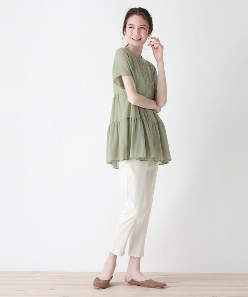 DRESKIP（ドレスキップ）の「◆ティアードブラウス（シャツ/ブラウス・レディース・グレー系その他/オフホワイト/グリーン系/ナチュラル・03/04/02）」の12枚目の写真