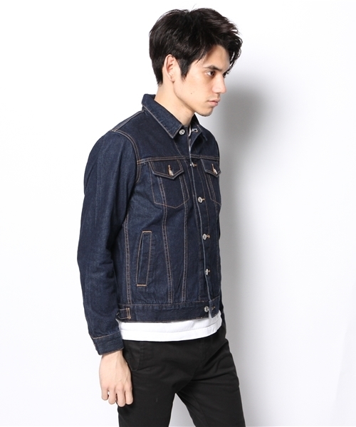 GIORDANO（ジョルダーノ）の「[GIORDANO]デニムジャケット（デニムジャケット・メンズ・インディゴブルー/ダークインディゴブルー・MEDIUM/LARGE）」の4枚目の写真