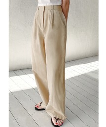 『TOEASY/トゥイージー』linen pintuck wide slacks/綿麻 リネン ピンタックワイドスラックスパンツ