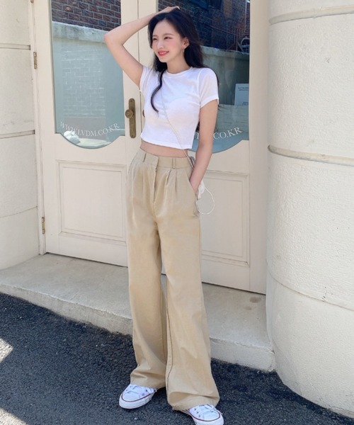 TOEASY(トゥイージー)の「『TOEASY/トゥイージー』linen pintuck wide slacks/綿麻 リネン ピンタックワイドスラックスパンツ(スラックス・レディース・ブラック/ベージュ/カーキ/ライトベージュ/アイボリー・M/L)」の16枚目の写真