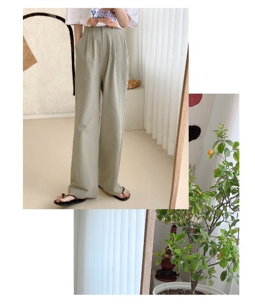 TOEASY/トゥイージー』linen pintuck wide slacks/綿麻 リネン