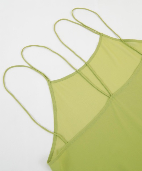 titivate（ティティベイト）の「シアーIラインキャミワンピース（ワンピース・レディース・グレイッシュベージュ/ライトブルー/ライトグリーン/チャコール・S/M/L）」の10枚目の写真