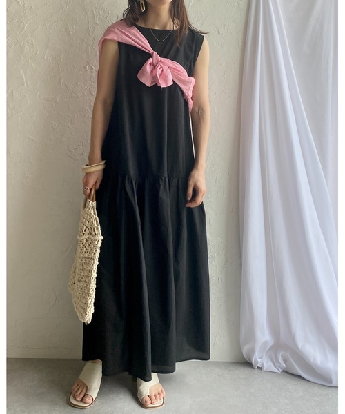 She's Closet(シーズクローゼット)の「コットンティアードノースリーブロングワンピース(ワンピース・レディース・ブラック/ブラウン/イエロー/グリーン/アイボリー・FREE)」の21枚目の写真